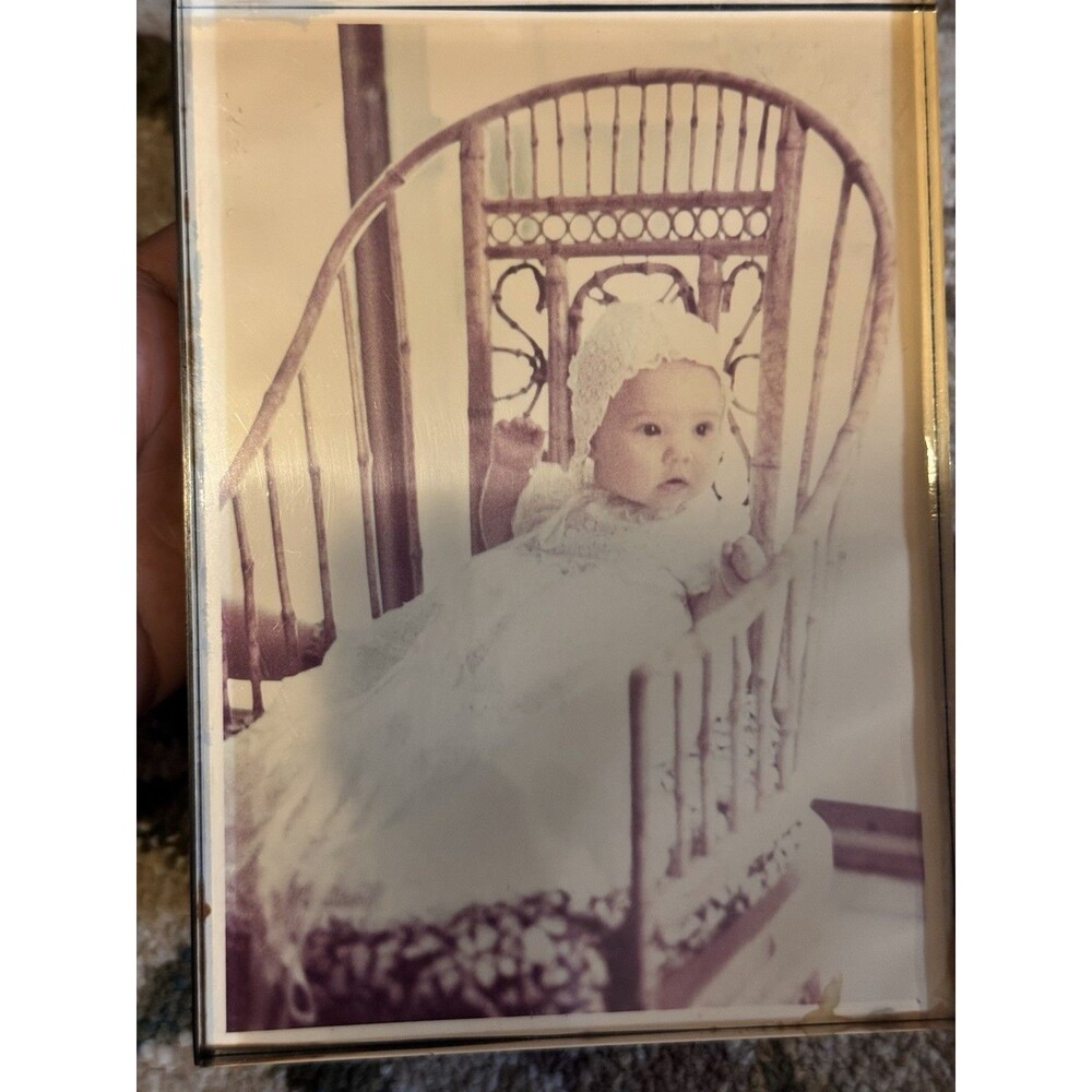 VTG Curved Tabletop Picture Frame Made In West Germany With Italian little Girl
